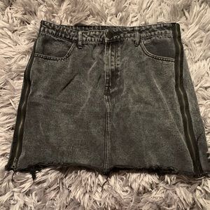 Black denim skirt